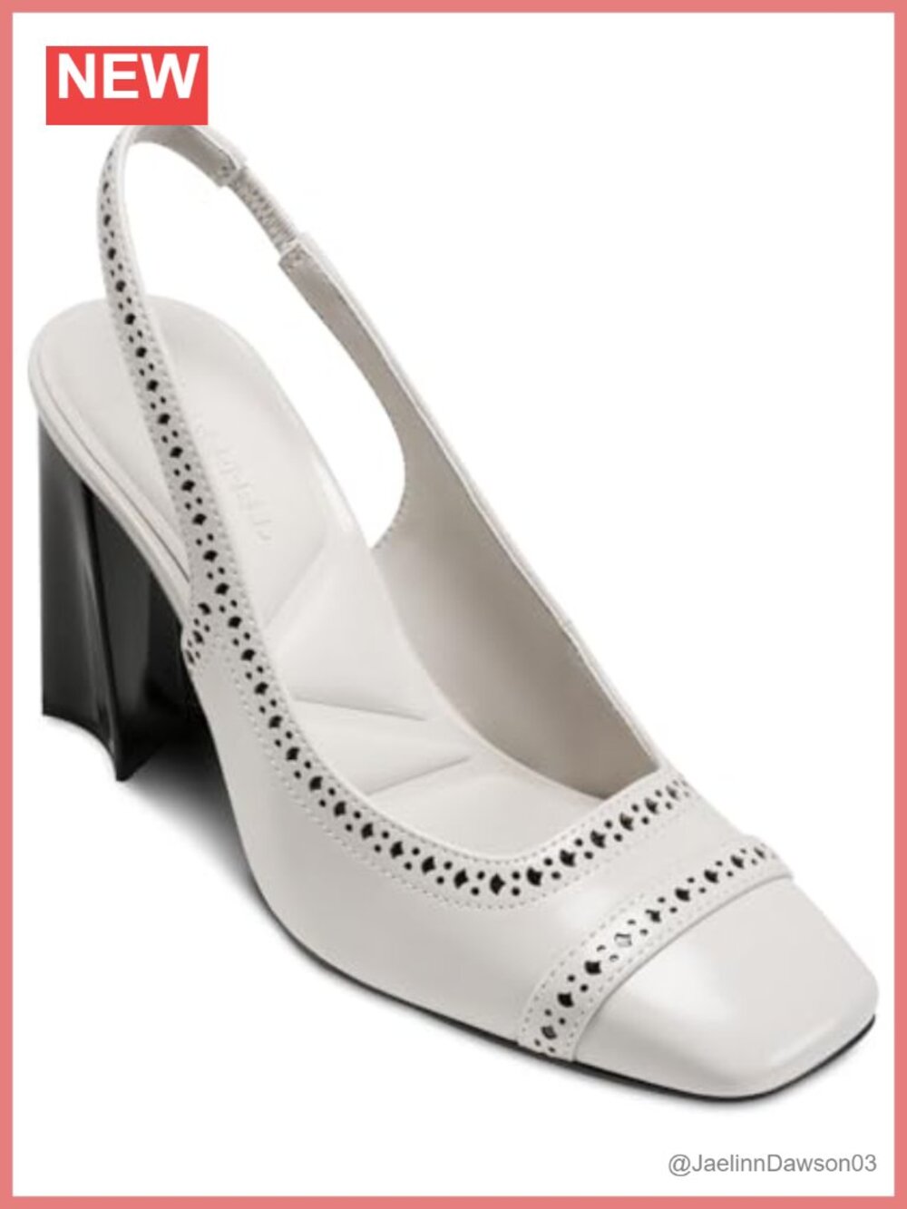 Karl Lagerfeld Siofra Closed Toe Slingback Pump Leather Block Heel